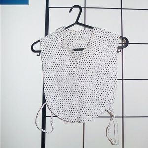 Cos collar white top with cute pattern